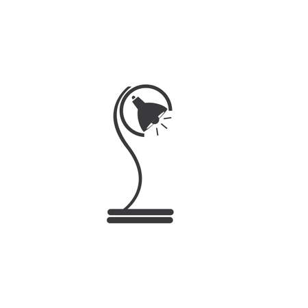 able lamp glyph icon. Desk lamp. Silhouette symbol. Negative space. Vector isolated illustrationのイラスト素材