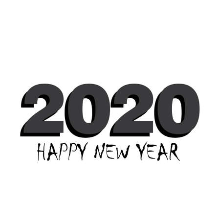Happy New Year 2020 logo text design vector illustration - vectorのイラスト素材