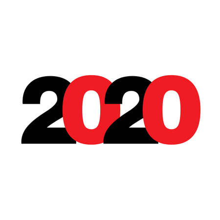 Happy New Year 2020 logo text design vector illustration - vector