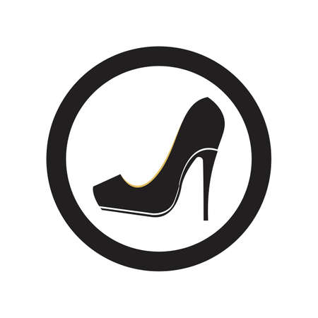 high heels Woman shoes icon flat. Illustration isolated vector sign symbolのイラスト素材