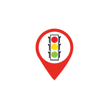 map pointer Traffic light signal - vector iconのイラスト素材
