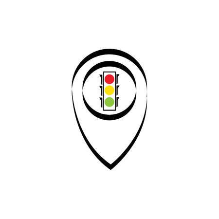 map pointer Traffic light signal - vector iconのイラスト素材