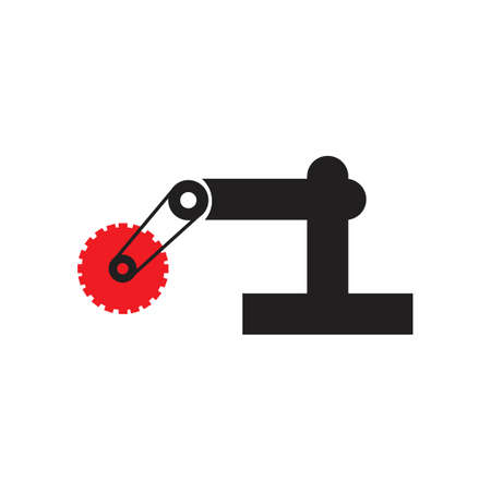Industrial mechanical robot arm vector iconsのイラスト素材