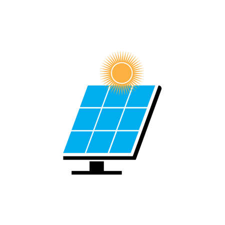 Solar logo energy icon vector designのイラスト素材