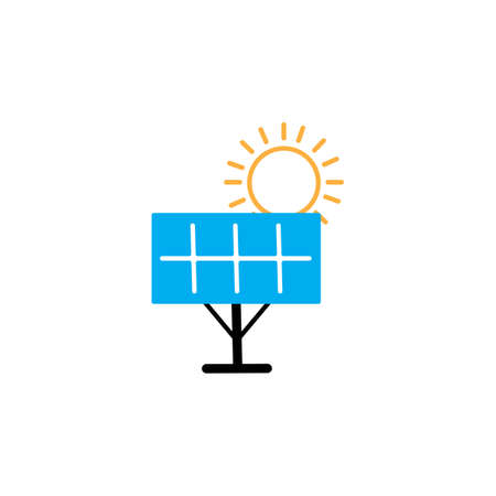 Solar logo energy icon vector designのイラスト素材