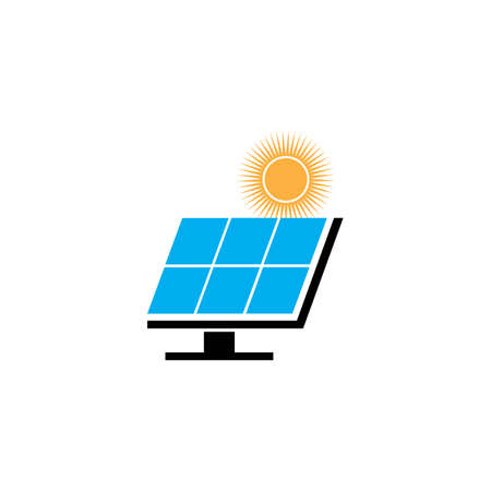 Solar logo energy icon vector designのイラスト素材