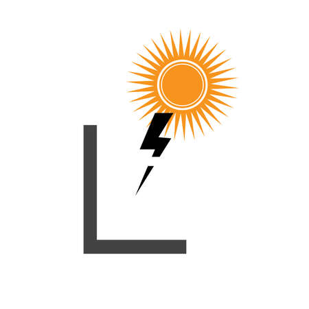 Sun electric logo design templateのイラスト素材
