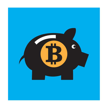 Bitcoin icon vector illustration designのイラスト素材