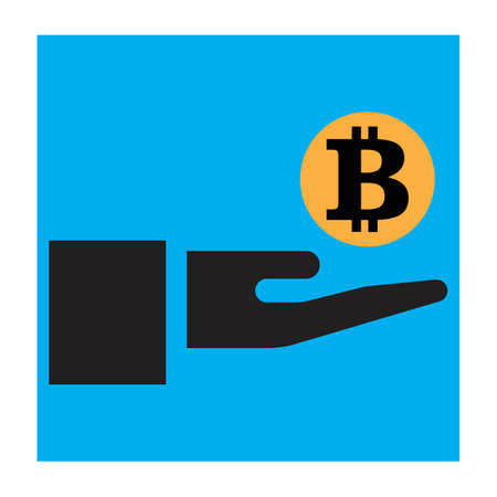 Bitcoin icon vector illustration designのイラスト素材