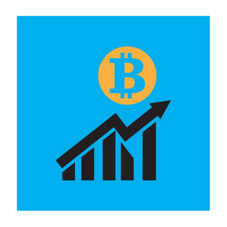 Bitcoin icon vector illustration designのイラスト素材