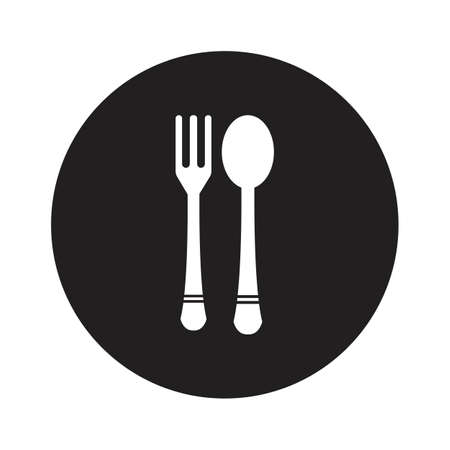 Cutlery vector icon illustration signCutlery and Kitchen Set Icon Design Templateのイラスト素材