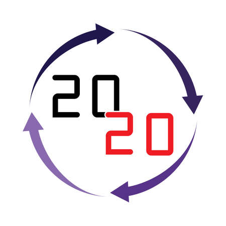 Happy New Year 2020 logo text design vector illustration - vector