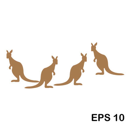 Australia's unique kangaroo animal Logo Template vector illustration designのイラスト素材