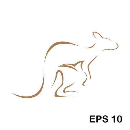 Australia's unique kangaroo animal Logo Template vector illustration designのイラスト素材