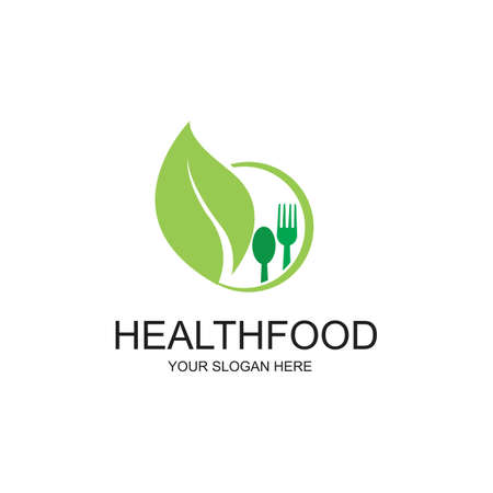 healthy food logo vector design icon illustrationのイラスト素材