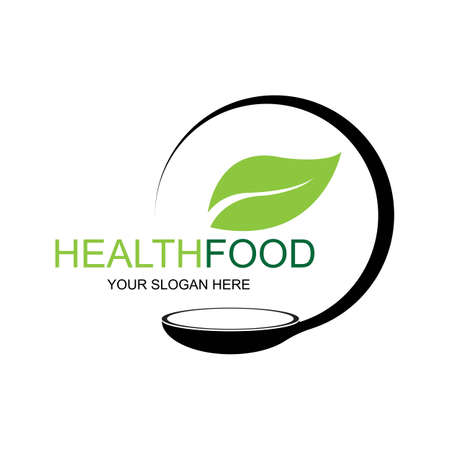 healthy food logo vector design icon illustrationのイラスト素材