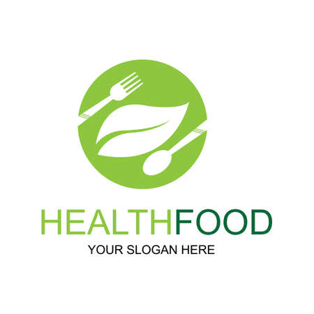 healthy food logo vector design icon illustrationのイラスト素材