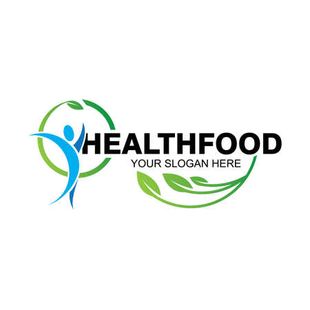 healthy food logo vector design icon illustrationのイラスト素材