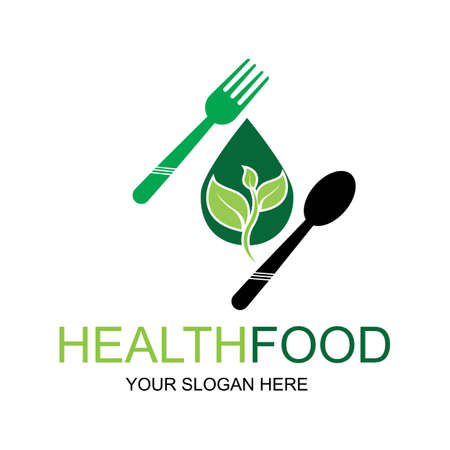 healthy food logo vector design icon illustrationのイラスト素材