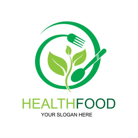 healthy food logo vector design icon illustrationのイラスト素材