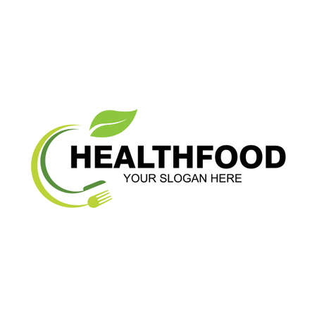 healthy food logo vector design icon illustrationのイラスト素材