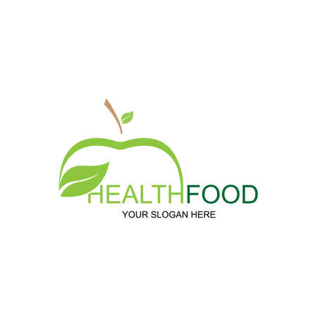 healthy food logo vector design icon illustrationのイラスト素材