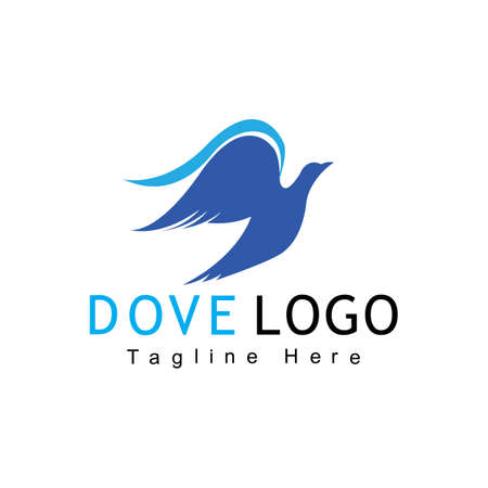 Bird Dove Logo TemplateBird logo template, Animal flying icon design vectorのイラスト素材