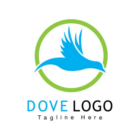 Bird Dove Logo TemplateBird logo template, Animal flying icon design vectorのイラスト素材