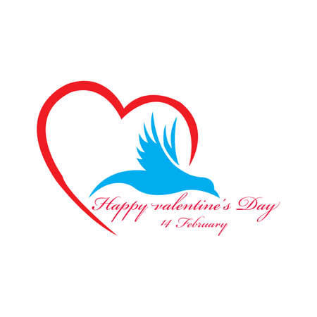 Valentines Day Logo Design Vector illustration templateのイラスト素材