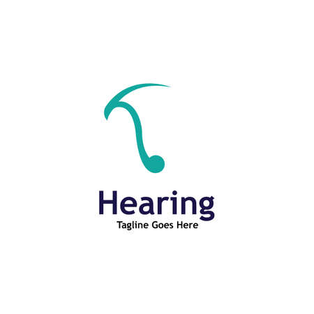 Hearing Logo Template vector icon designのイラスト素材