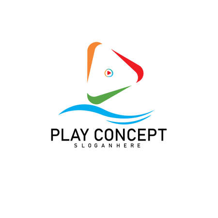 Colorful Play logo design concept. Play logo template vector. Icon Symbolのイラスト素材