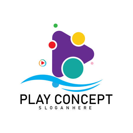 Colorful Play logo design concept. Play logo template vector. Icon Symbolのイラスト素材