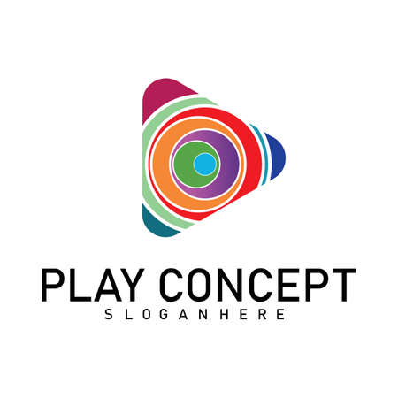 Colorful Play logo design concept. Play logo template vector. Icon Symbolのイラスト素材