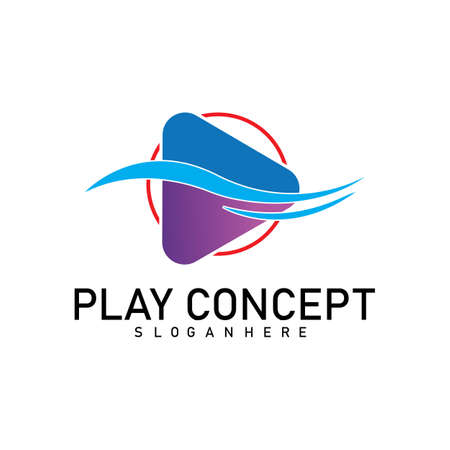 Colorful Play logo design concept. Play logo template vector. Icon Symbolのイラスト素材