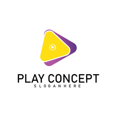 Colorful Play logo design concept. Play logo template vector. Icon Symbolのイラスト素材