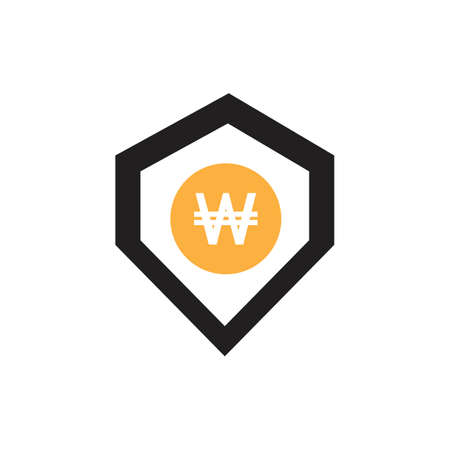South Korean Won symbol icon Vectorのイラスト素材
