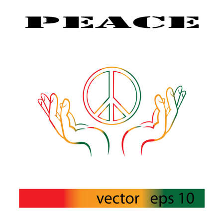peace symbol icon vector friendship illustration design templateのイラスト素材