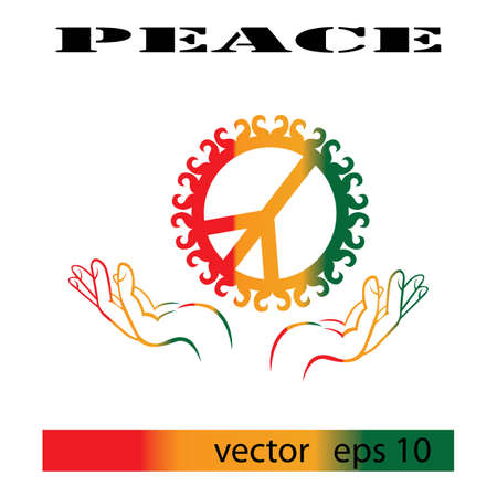 peace symbol icon vector friendship illustration design templateのイラスト素材