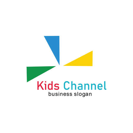 Kids channel logo icon design template. Vector illustrationのイラスト素材