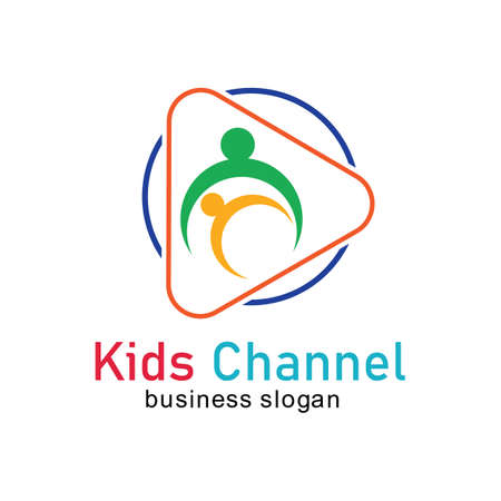 Kids channel logo icon design template. Vector illustrationのイラスト素材