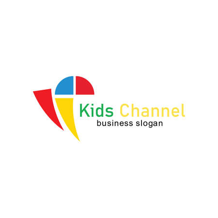 Kids channel logo icon design template. Vector illustrationのイラスト素材