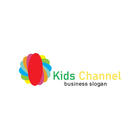 Kids channel logo icon design template. Vector illustrationのイラスト素材