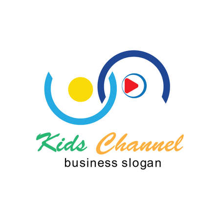 Kids channel logo icon design template. Vector illustrationのイラスト素材