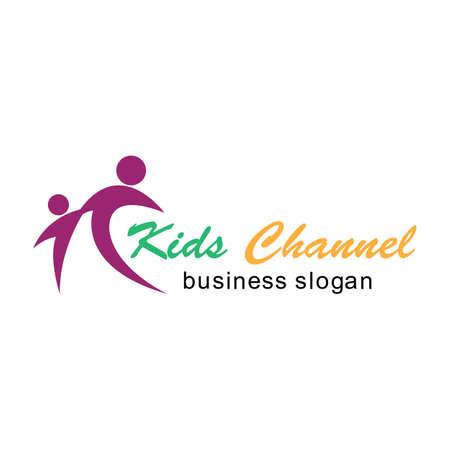 Kids channel logo icon design template. Vector illustrationのイラスト素材