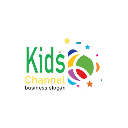 Kids channel logo icon design template. Vector illustrationのイラスト素材