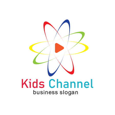 Kids channel logo icon design template. Vector illustrationのイラスト素材