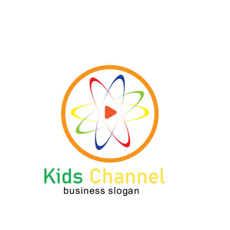 Kids channel logo icon design template. Vector illustrationのイラスト素材