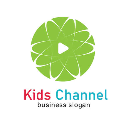 Kids channel logo icon design template. Vector illustrationのイラスト素材