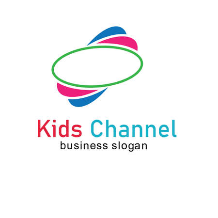 Kids channel logo icon design template. Vector illustrationのイラスト素材