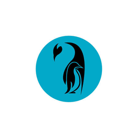 penguin bird vector logo, arctic animal symbolのイラスト素材